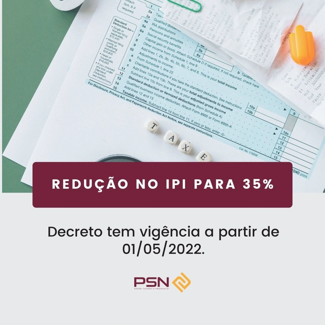 Redução no IPI para 35%